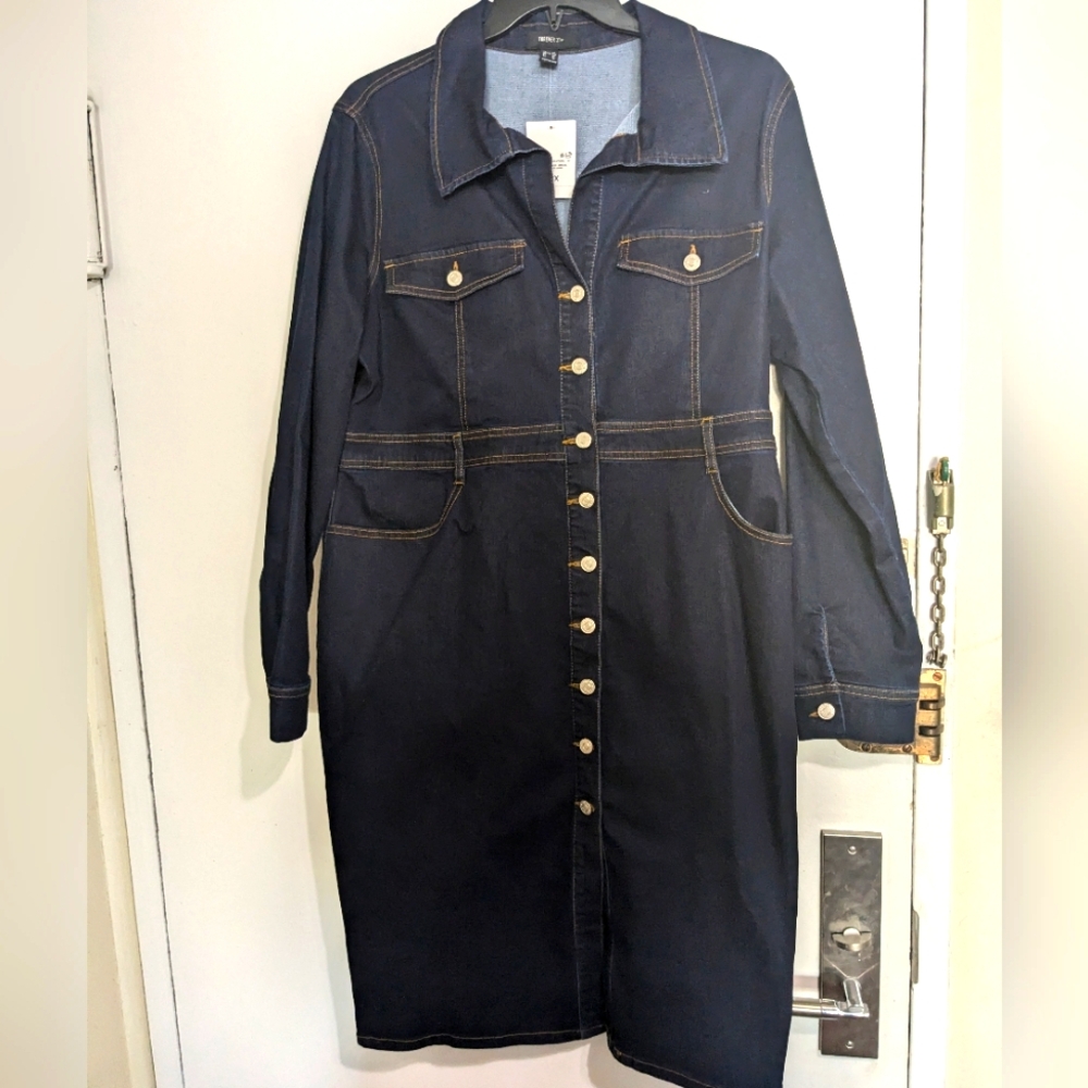 Forever 21 Plus Size Denim Jean Dress - 3X - Picture 7 of 8